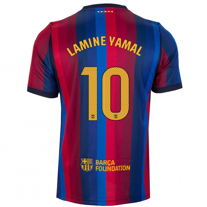 Danxen Uomo Maglia Lamine Yamal #10 Blu Reale Rosso Giallo Kit Gara Home 2026/27 Maglietta