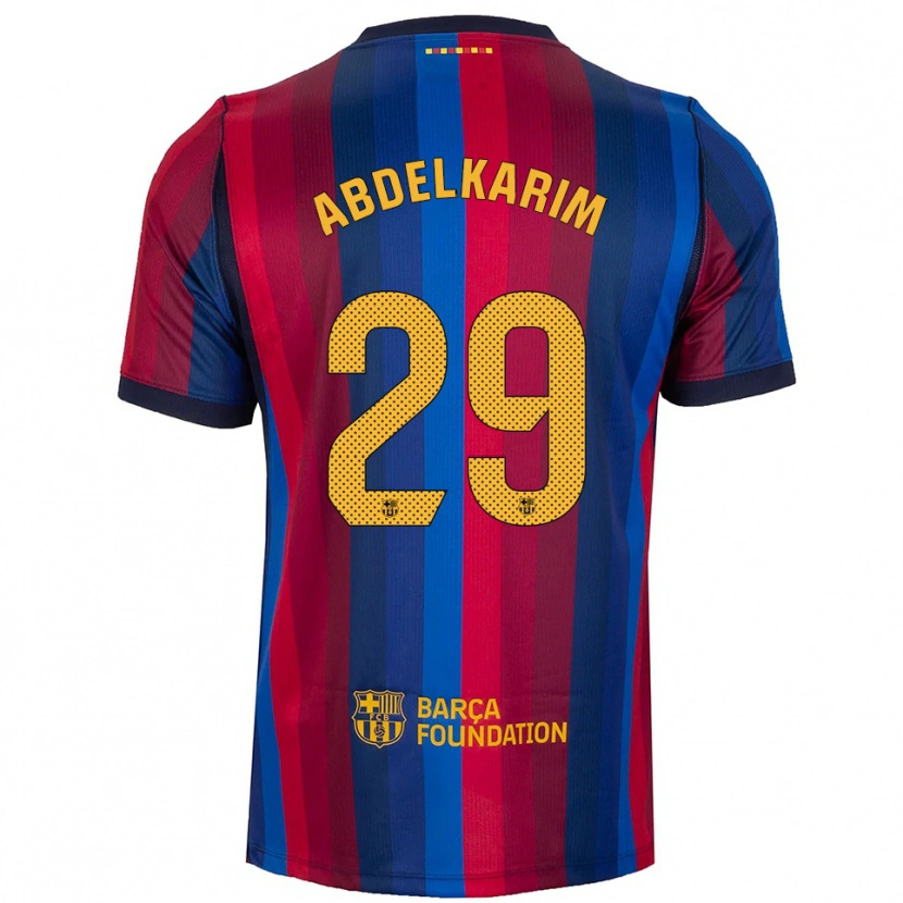 Danxen Uomo Maglia Hamza Abdelkarim #29 Blu Reale Rosso Giallo Kit Gara Home 2026/27 Maglietta
