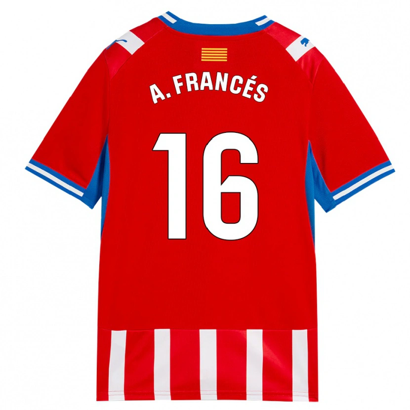 Danxen Uomo Maglia Alejandro Francés #16 Rosso Bianco Azzurro Kit Gara Home 2026/27 Maglietta