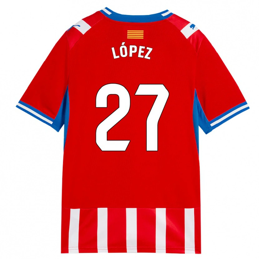 Danxen Uomo Maglia Toni López #27 Rosso Bianco Azzurro Kit Gara Home 2026/27 Maglietta