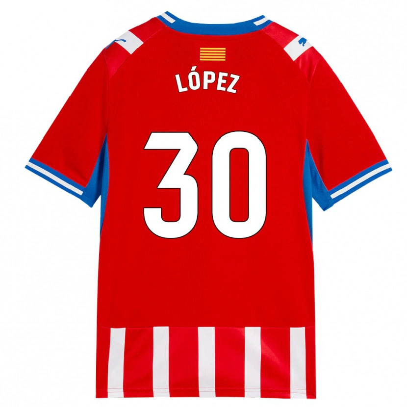 Danxen Uomo Maglia Pau López #30 Rosso Bianco Azzurro Kit Gara Home 2026/27 Maglietta