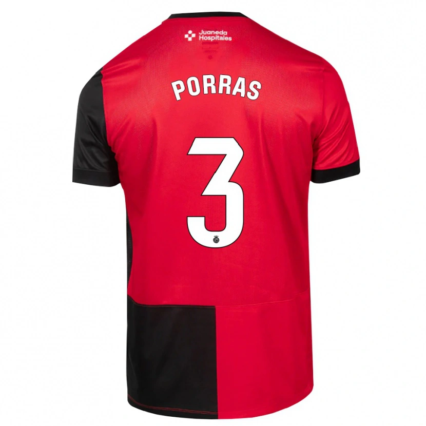 Danxen Uomo Maglia Jordi Porras #3 Nero Rosso Bianco Kit Gara Home 2026/27 Maglietta