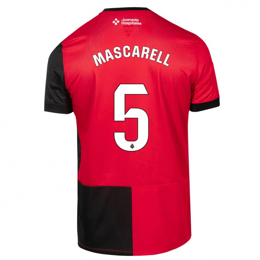 Danxen Uomo Maglia Omar Mascarell #5 Nero Rosso Bianco Kit Gara Home 2026/27 Maglietta