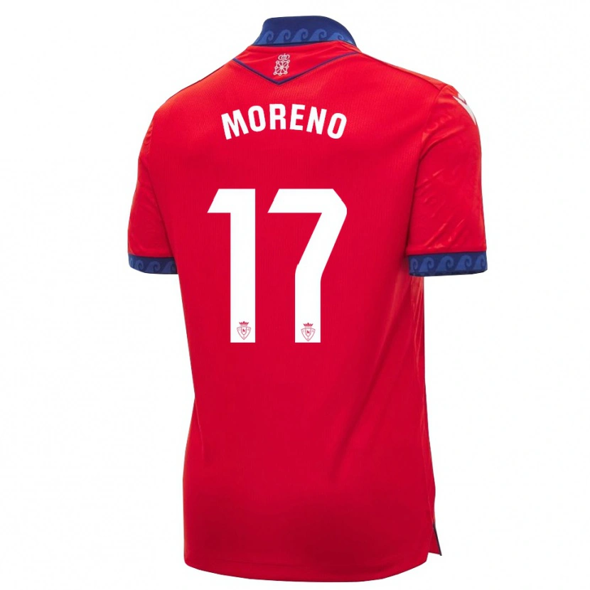 Danxen Uomo Maglia Pablo Moreno #17 Rosso Navy Bianco Kit Gara Home 2026/27 Maglietta