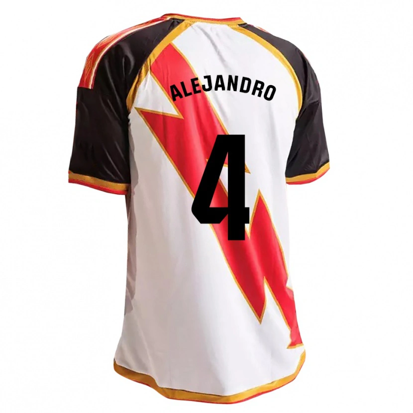 Danxen Uomo Maglia Alejandro López #4 Nero Rosso Bianco Oro Kit Gara Home 2026/27 Maglietta