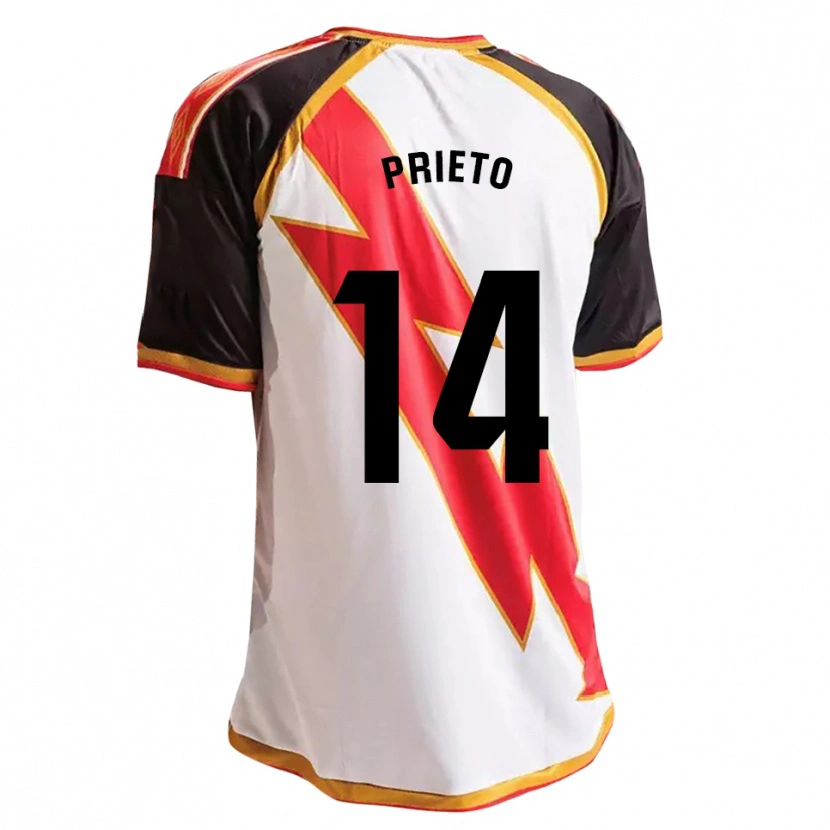Danxen Uomo Maglia Pablo Prieto #14 Nero Rosso Bianco Oro Kit Gara Home 2026/27 Maglietta