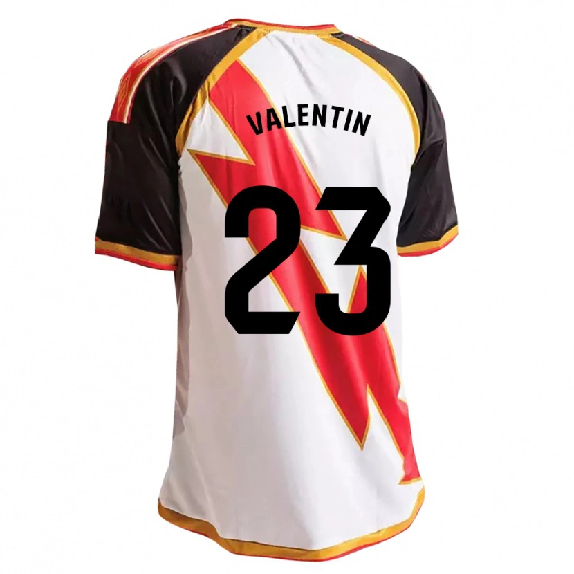 Danxen Uomo Maglia Óscar Valentín #23 Nero Rosso Bianco Oro Kit Gara Home 2026/27 Maglietta
