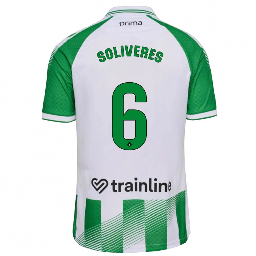 Danxen Uomo Maglia Gema Soliveres #6 Verde Chiaro Nero Bianco Kit Gara Home 2026/27 Maglietta