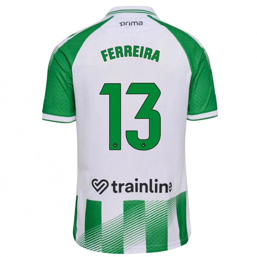Danxen Uomo Maglia Kilian Ferreira #13 Verde Chiaro Nero Bianco Kit Gara Home 2026/27 Maglietta