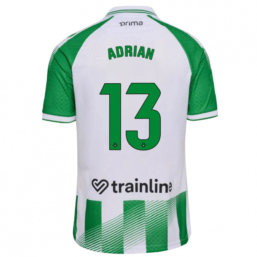 Danxen Uomo Maglia Adrian #13 Verde Chiaro Nero Bianco Kit Gara Home 2026/27 Maglietta
