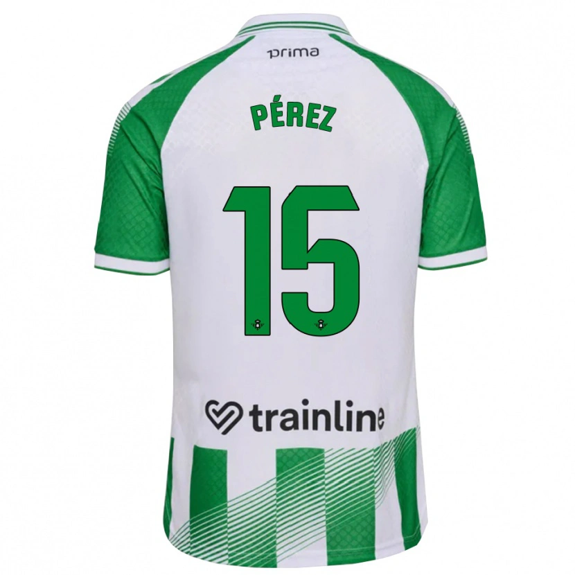 Danxen Uomo Maglia Álex Pérez #15 Verde Chiaro Nero Bianco Kit Gara Home 2026/27 Maglietta