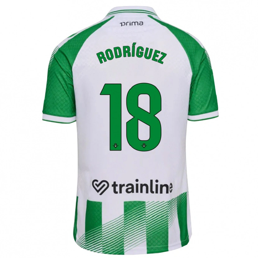 Danxen Uomo Maglia Juan Rodríguez #18 Verde Chiaro Nero Bianco Kit Gara Home 2026/27 Maglietta