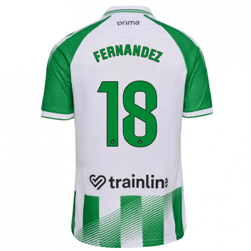 Danxen Uomo Maglia Nicolás Fernández #18 Verde Chiaro Nero Bianco Kit Gara Home 2026/27 Maglietta