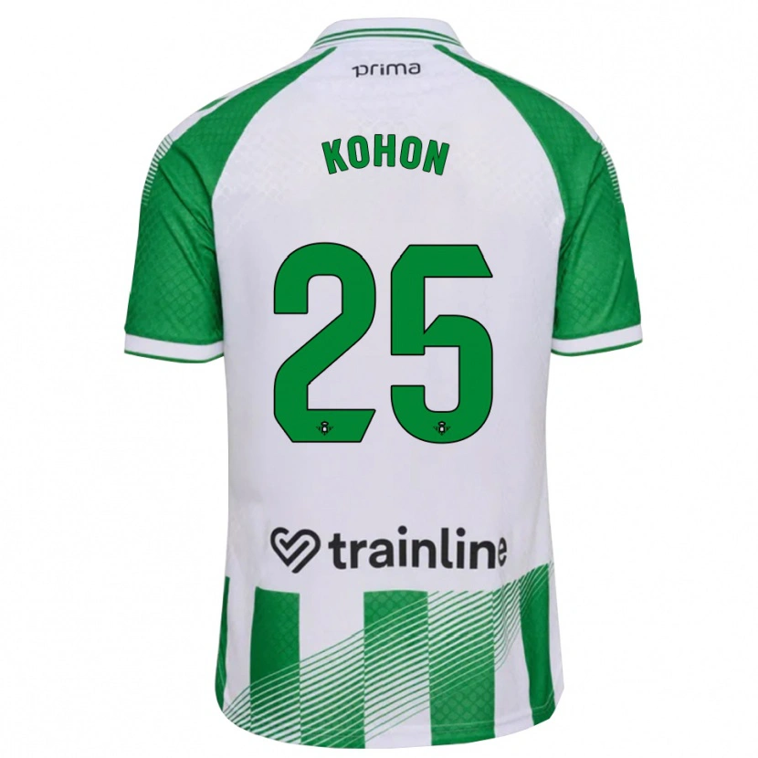 Danxen Uomo Maglia Rudy Kohon #25 Verde Chiaro Nero Bianco Kit Gara Home 2026/27 Maglietta