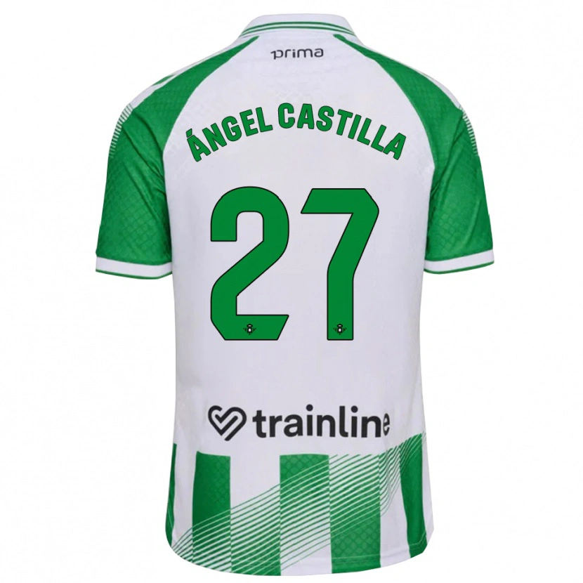 Danxen Uomo Maglia Miguel Ángel Castilla #27 Verde Chiaro Nero Bianco Kit Gara Home 2026/27 Maglietta