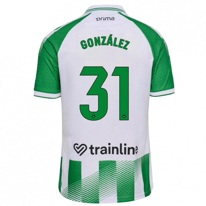 Danxen Uomo Maglia Manu González #31 Verde Chiaro Nero Bianco Kit Gara Home 2026/27 Maglietta