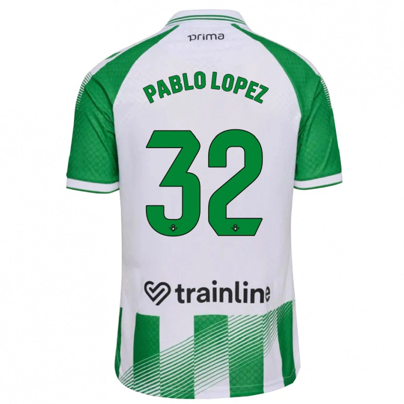 Danxen Uomo Maglia Pablo López #32 Verde Chiaro Nero Bianco Kit Gara Home 2026/27 Maglietta