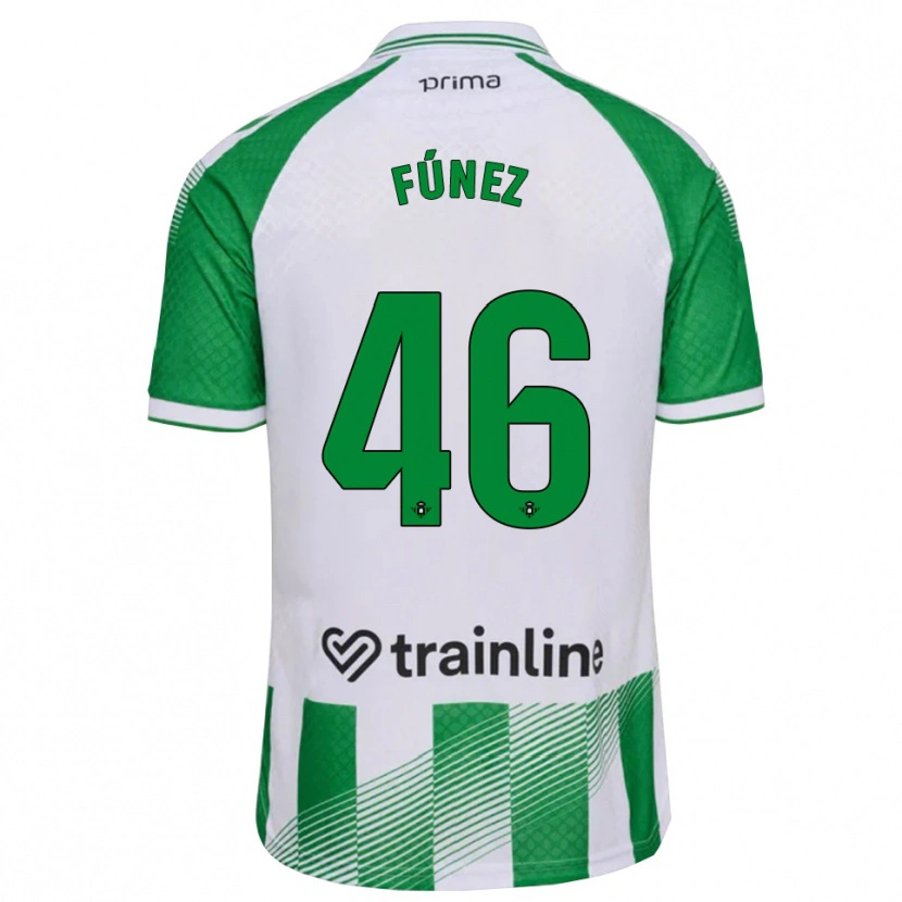 Danxen Uomo Maglia Rica Fúnez #46 Verde Chiaro Nero Bianco Kit Gara Home 2026/27 Maglietta
