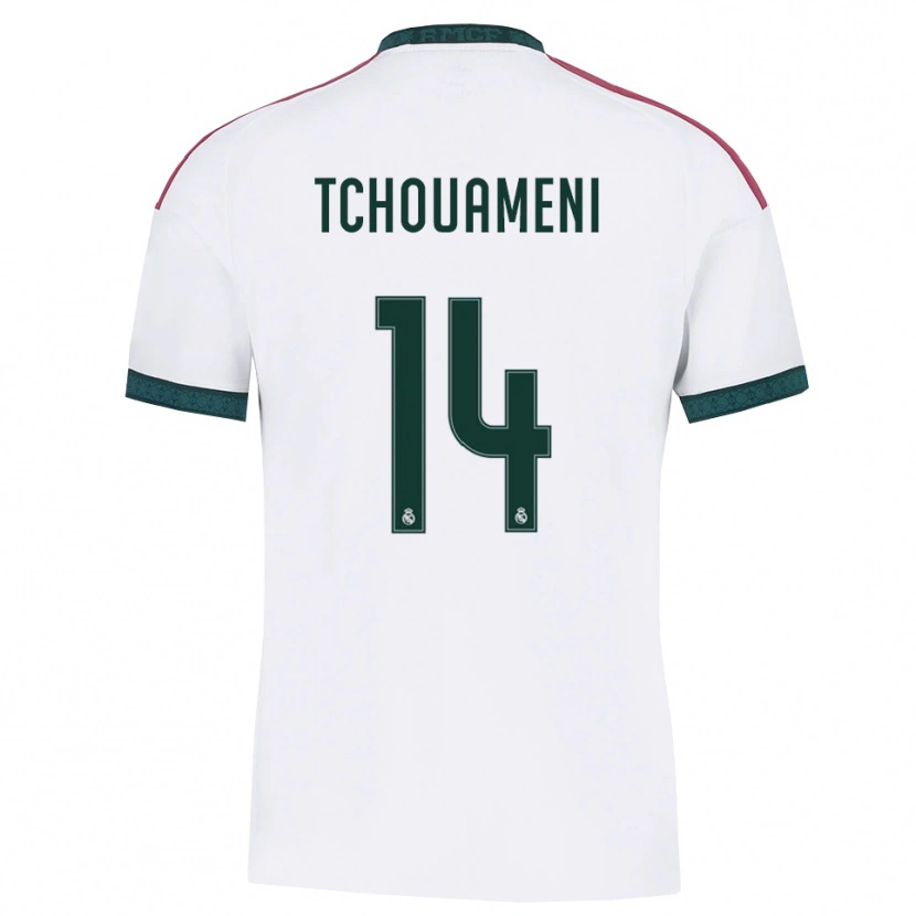 Danxen Uomo Maglia Aurélien Tchouaméni #14 Verde Scuro Bianco Rosso Kit Gara Home 2026/27 Maglietta