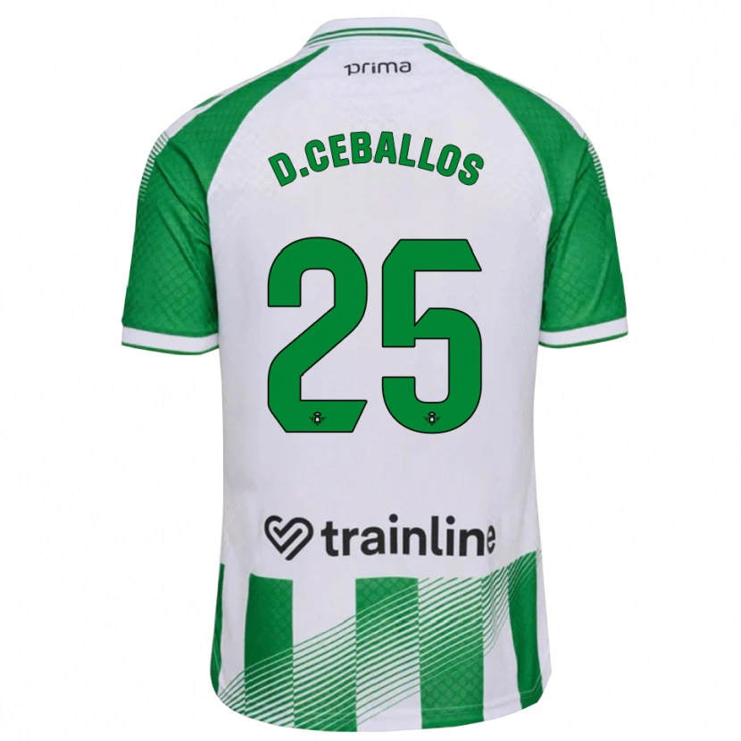 Danxen Uomo Maglia Dani Ceballos #25 Verde Chiaro Nero Bianco Kit Gara Home 2026/27 Maglietta