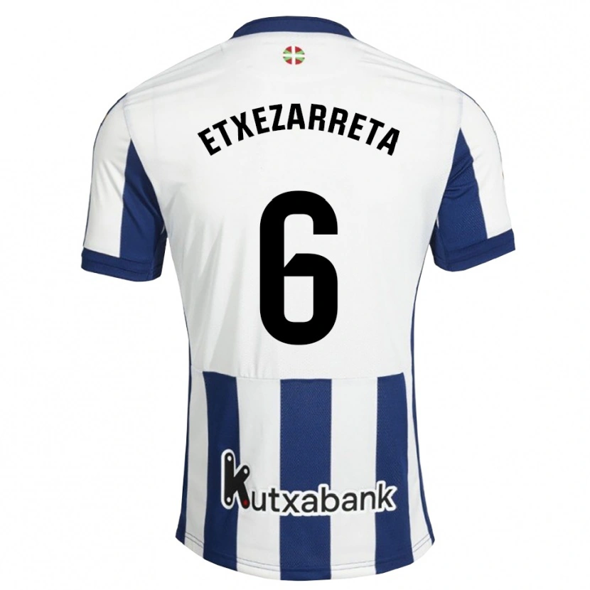 Danxen Uomo Maglia Ane Etxezarreta Aierbe #6 Navy Bianco Goldenrod Kit Gara Home 2026/27 Maglietta