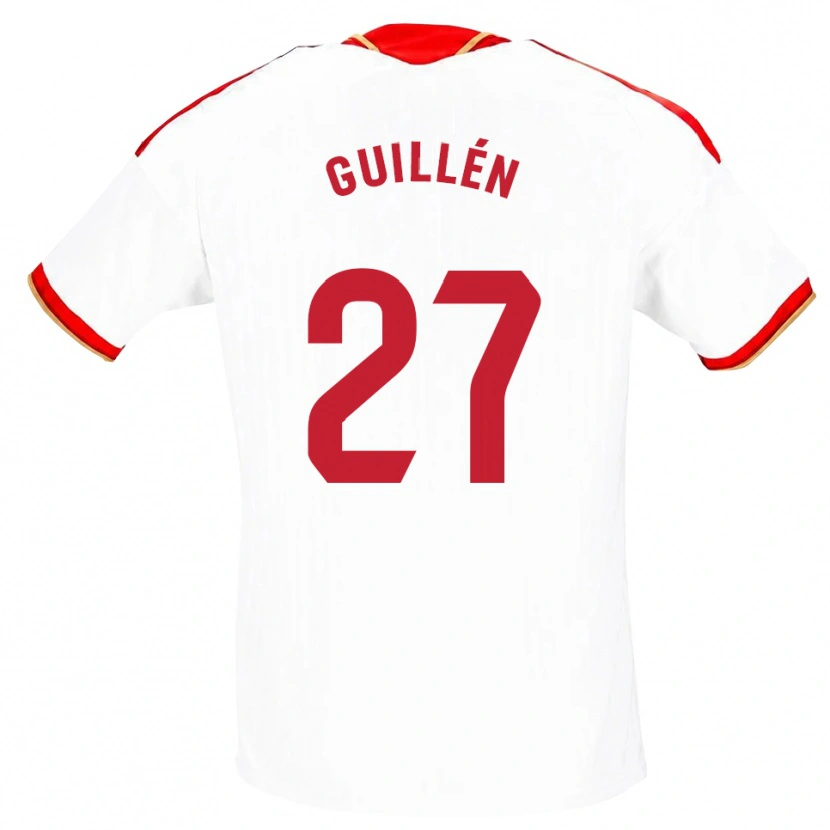 Danxen Uomo Maglia Nico Guillén #27 Bianco Rosso Kit Gara Home 2026/27 Maglietta