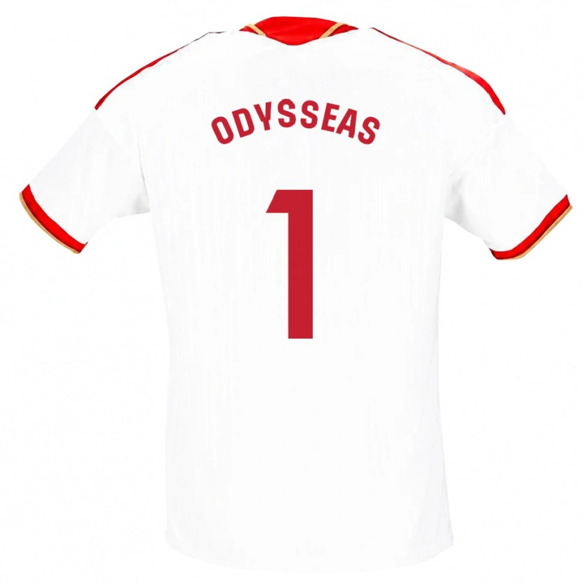 Danxen Uomo Maglia Odysseas Vlachodimos #1 Bianco Rosso Kit Gara Home 2026/27 Maglietta