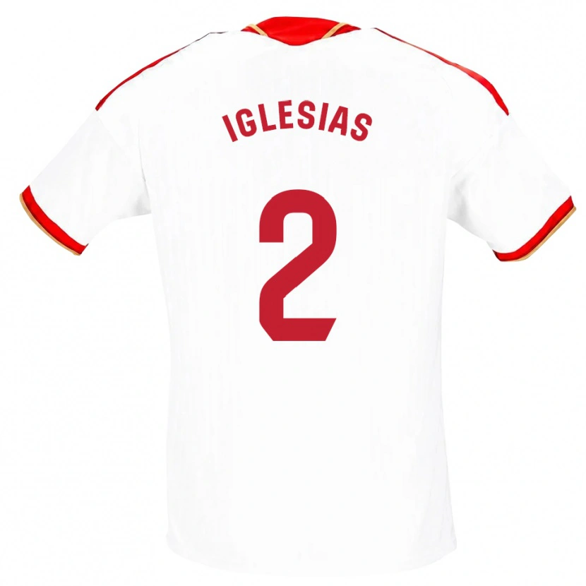Danxen Uomo Maglia Juan Iglesias #2 Bianco Rosso Kit Gara Home 2026/27 Maglietta