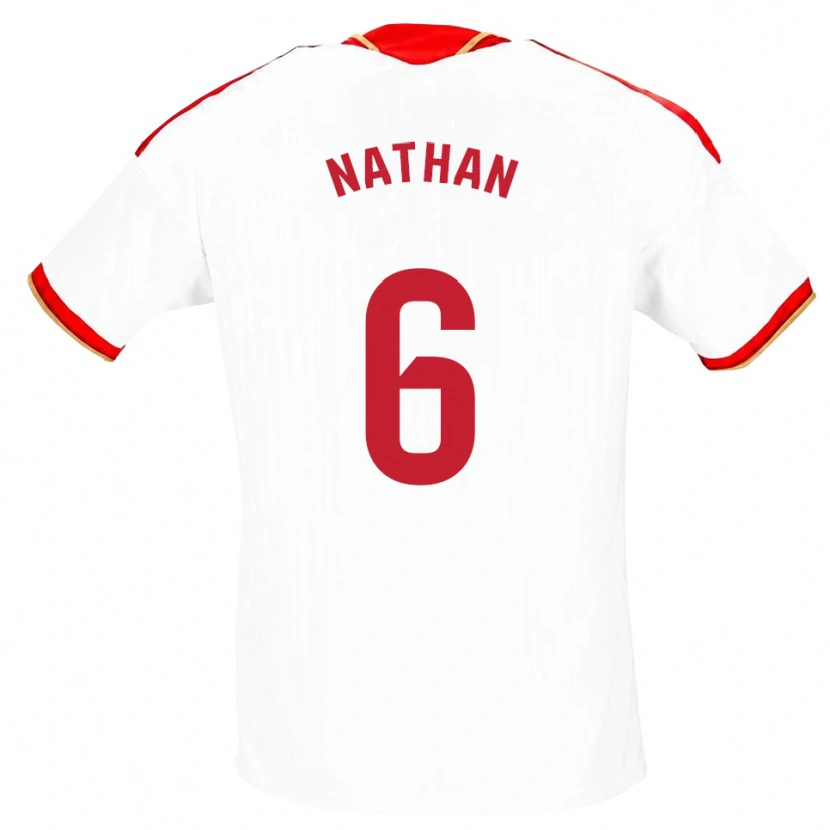 Danxen Uomo Maglia Nathan Sánchez #6 Bianco Rosso Kit Gara Home 2026/27 Maglietta