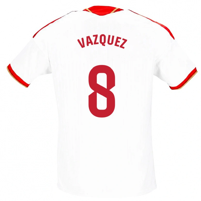 Danxen Uomo Maglia Manolo Vazquez #8 Bianco Rosso Kit Gara Home 2026/27 Maglietta