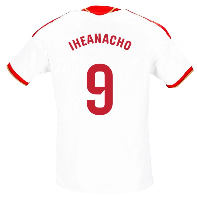 Danxen Uomo Maglia Kelechi Iheanacho #9 Bianco Rosso Kit Gara Home 2026/27 Maglietta