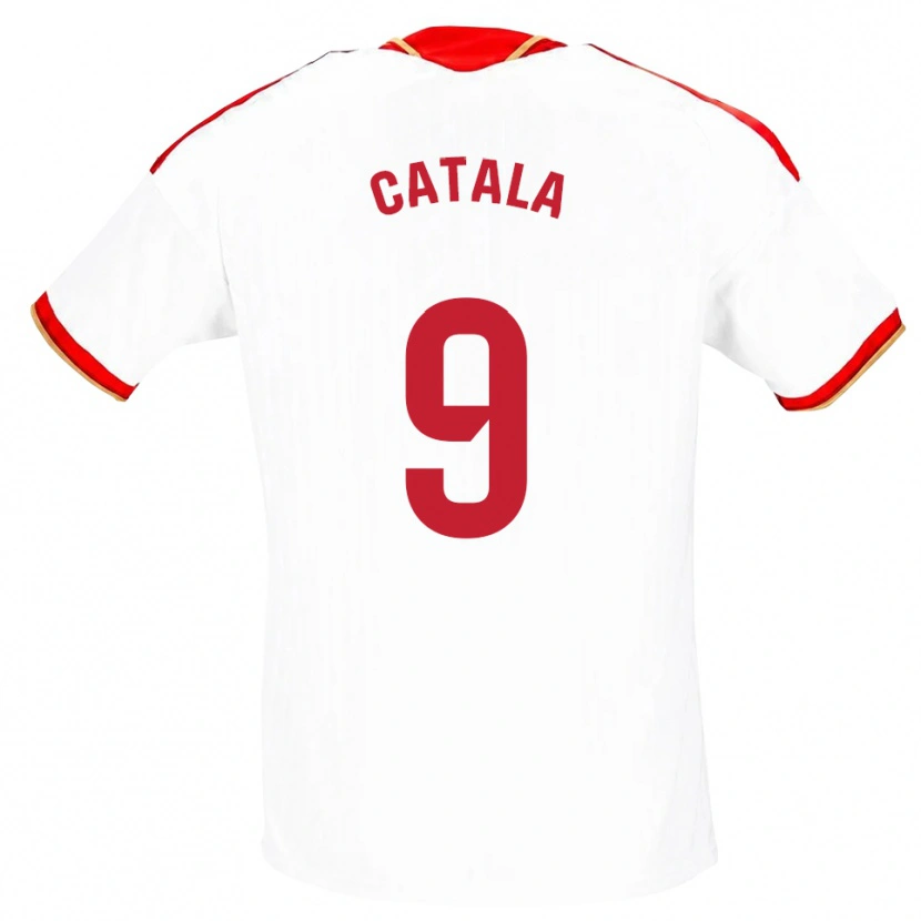 Danxen Uomo Maglia Rubén Catalá #9 Bianco Rosso Kit Gara Home 2026/27 Maglietta