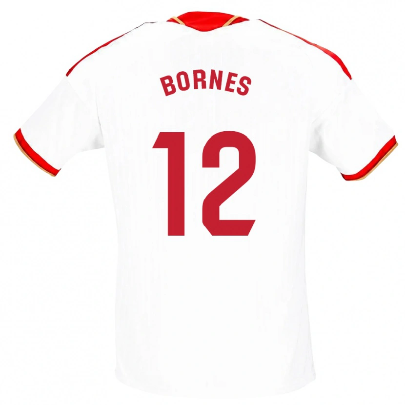 Danxen Uomo Maglia Pedro Bornes #12 Bianco Rosso Kit Gara Home 2026/27 Maglietta