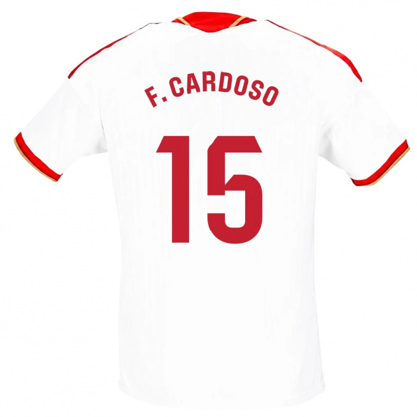 Danxen Uomo Maglia Fábio Cardoso #15 Bianco Rosso Kit Gara Home 2026/27 Maglietta