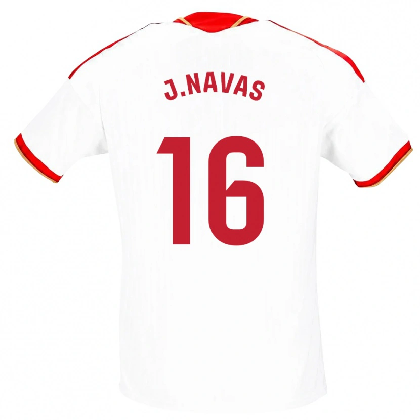 Danxen Uomo Maglia Jesus Navas #16 Bianco Rosso Kit Gara Home 2026/27 Maglietta