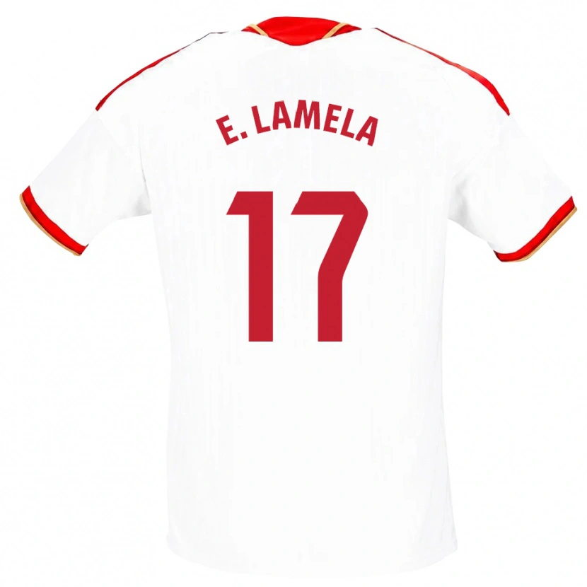 Danxen Uomo Maglia Erik Lamela #17 Bianco Rosso Kit Gara Home 2026/27 Maglietta