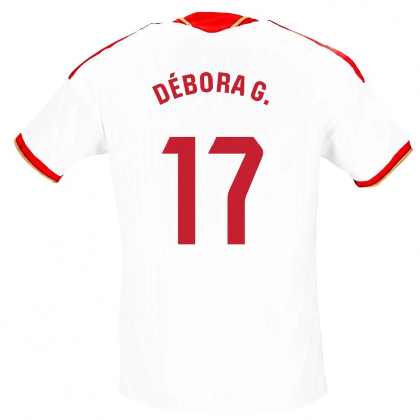 Danxen Uomo Maglia Débora García Mateo #17 Bianco Rosso Kit Gara Home 2026/27 Maglietta
