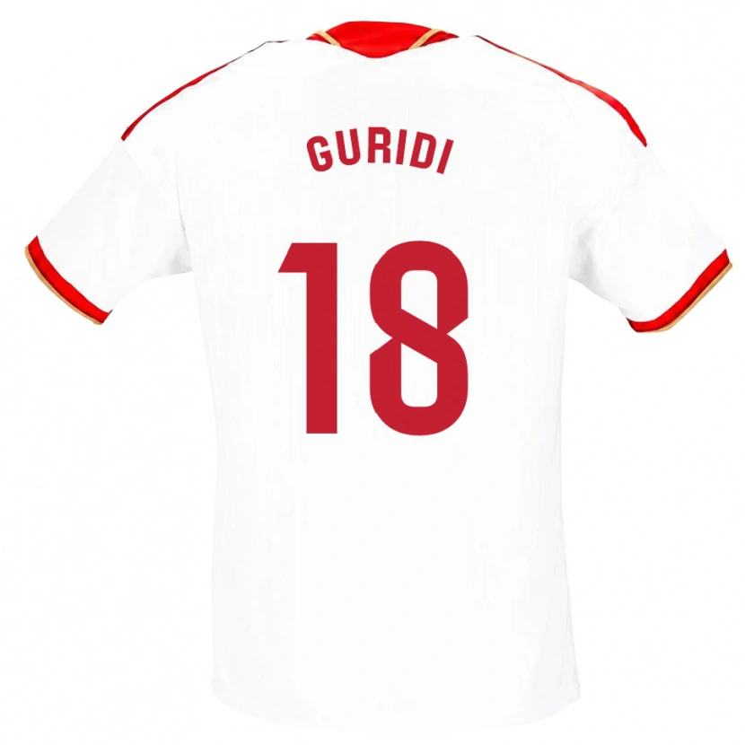 Danxen Uomo Maglia Jon Guridi #18 Bianco Rosso Kit Gara Home 2026/27 Maglietta