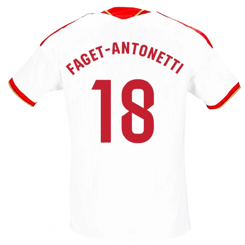 Danxen Uomo Maglia Roméo Faget-Antonetti #18 Bianco Rosso Kit Gara Home 2026/27 Maglietta