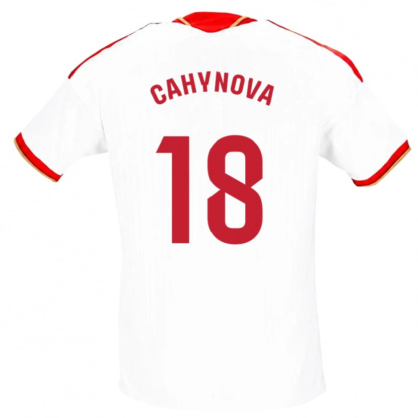 Danxen Uomo Maglia Klara Cahynova #18 Bianco Rosso Kit Gara Home 2026/27 Maglietta