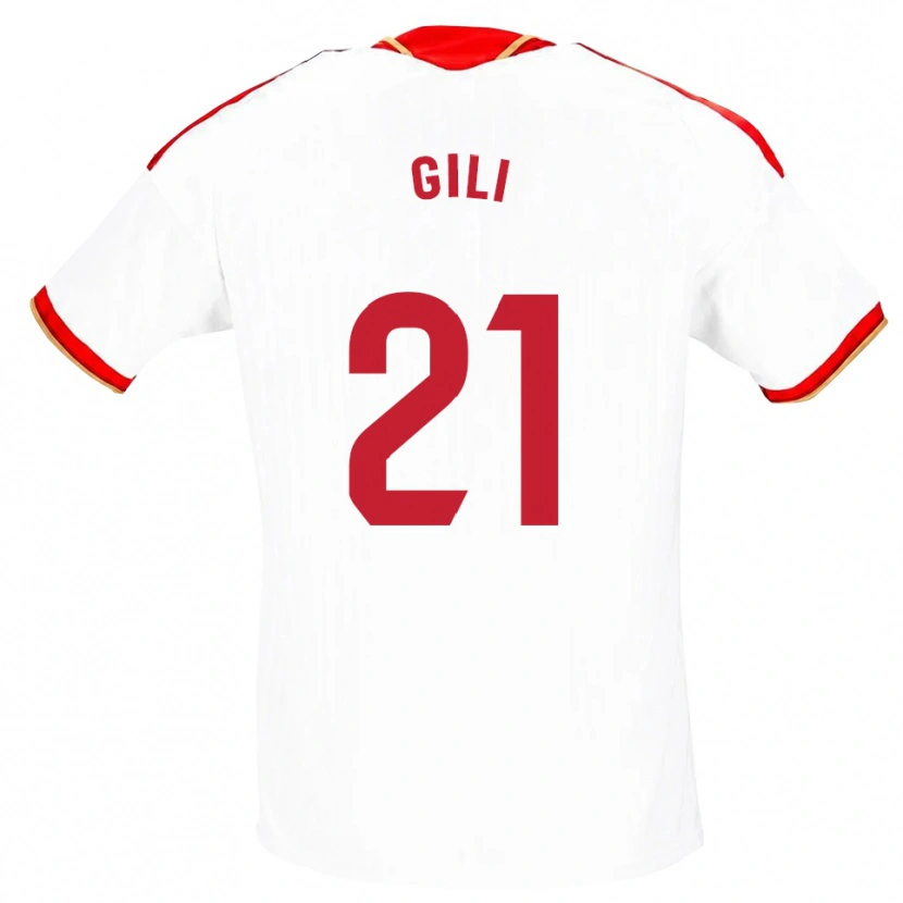 Danxen Uomo Maglia Gemma Gili #21 Bianco Rosso Kit Gara Home 2026/27 Maglietta
