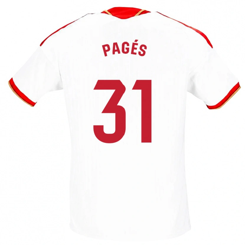 Danxen Uomo Maglia Lukas Pagés #31 Bianco Rosso Kit Gara Home 2026/27 Maglietta
