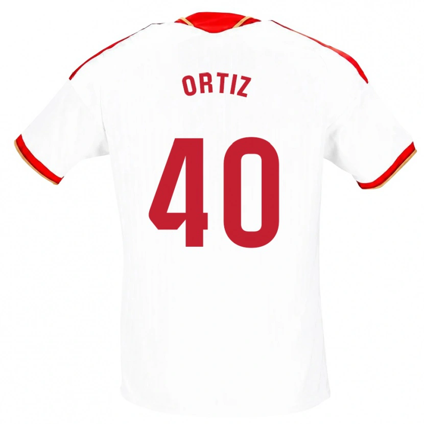 Danxen Uomo Maglia Hugo Ortiz #40 Bianco Rosso Kit Gara Home 2026/27 Maglietta
