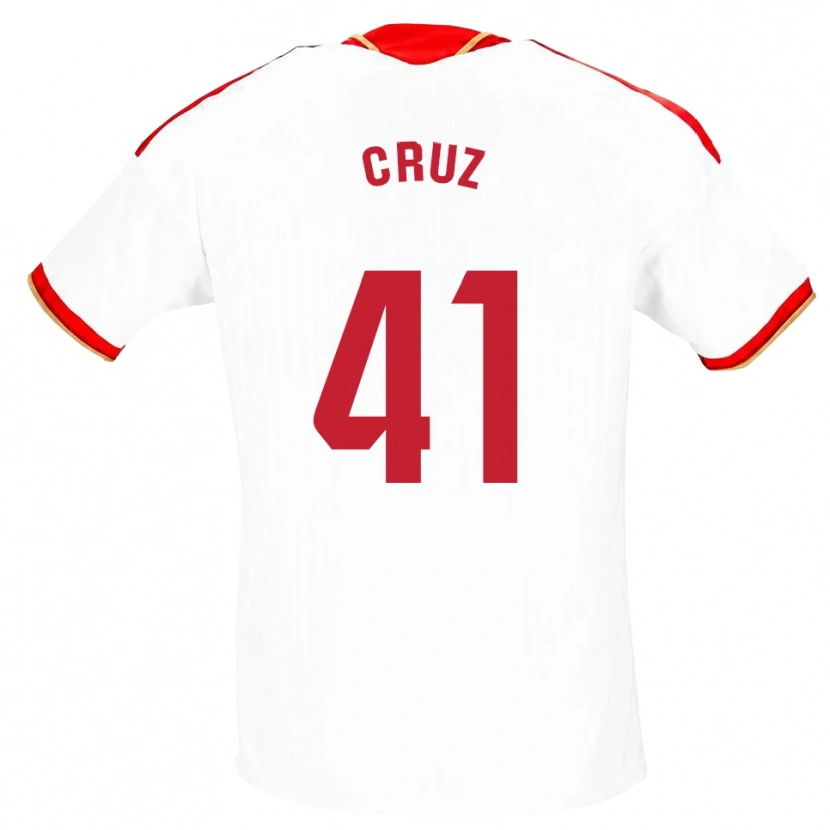 Danxen Uomo Maglia Jesús Cruz #41 Bianco Rosso Kit Gara Home 2026/27 Maglietta