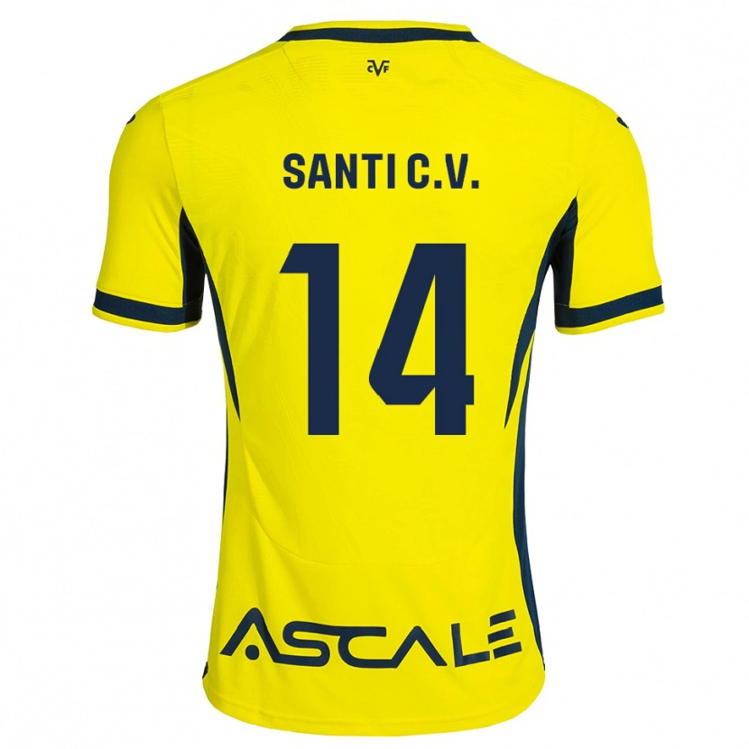 Danxen Uomo Maglia Santi Comesaña #14 Giallo Nero Rosso Kit Gara Home 2026/27 Maglietta