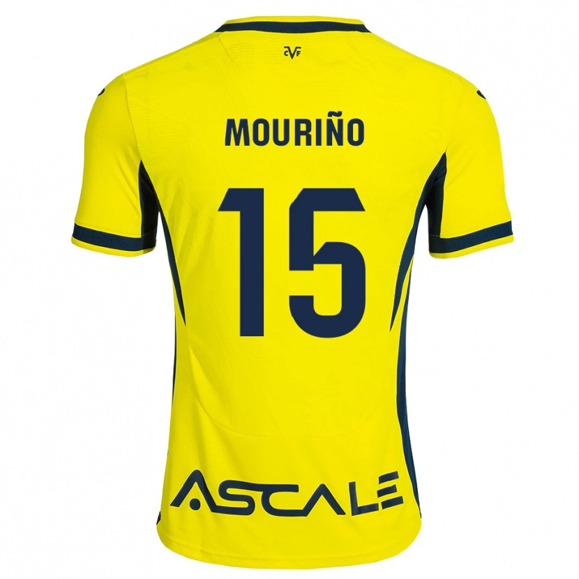 Danxen Uomo Maglia Santiago Mouriño #15 Giallo Nero Rosso Kit Gara Home 2026/27 Maglietta