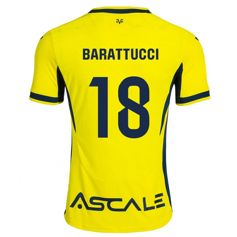 Danxen Uomo Maglia Nico Barattucci #18 Giallo Nero Rosso Kit Gara Home 2026/27 Maglietta