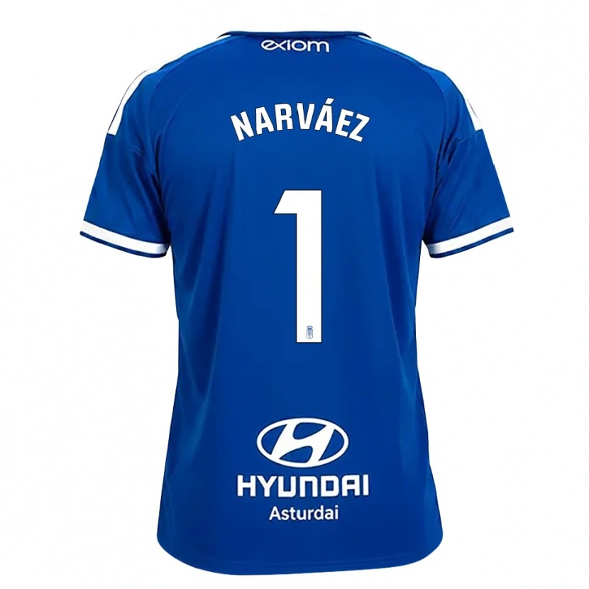 Danxen Uomo Maglia Miguel Narváez #1 Blu Medio Bianco Kit Gara Home 2026/27 Maglietta