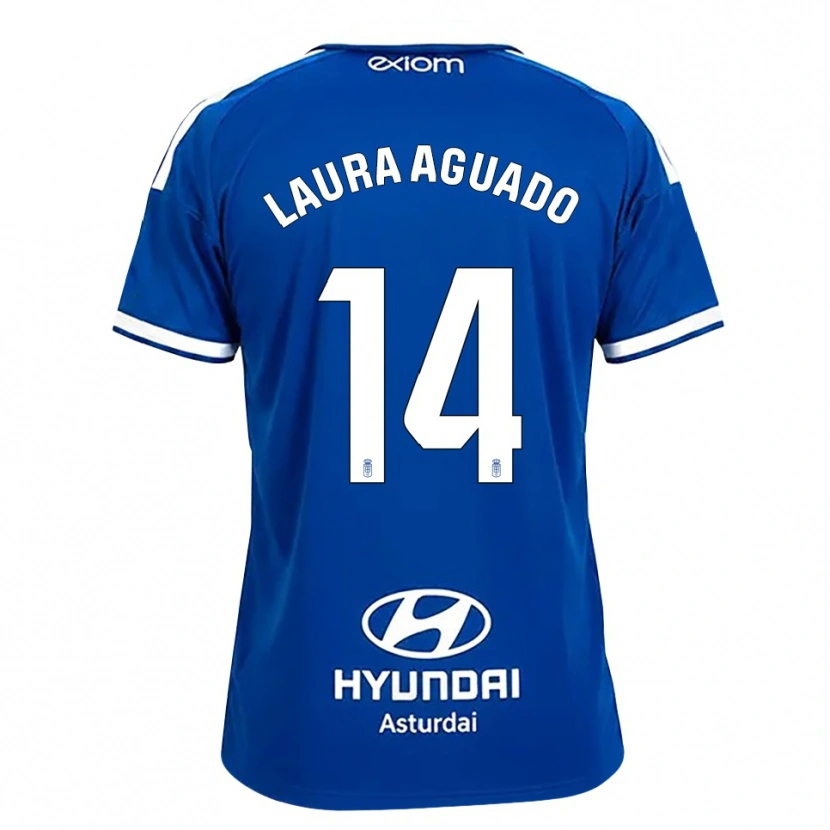 Danxen Uomo Maglia Laura Aguado #14 Blu Medio Bianco Kit Gara Home 2026/27 Maglietta