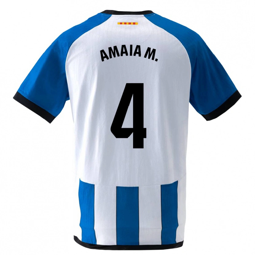Danxen Uomo Maglia Amaia Martínez De La Peña #4 Blu Reale Bianco Kit Gara Home 2026/27 Maglietta